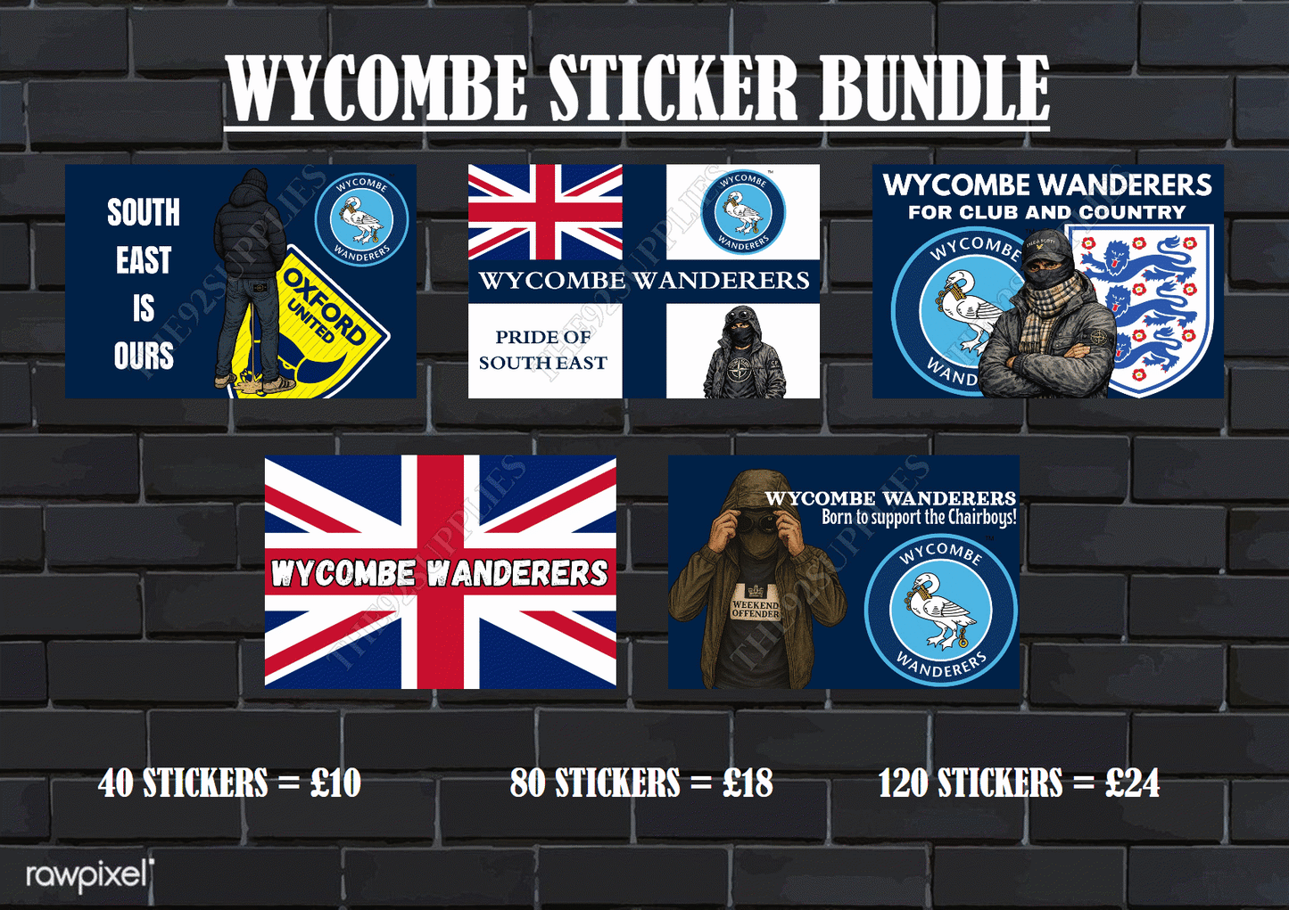 Wycombe wanderers Sticker bundle