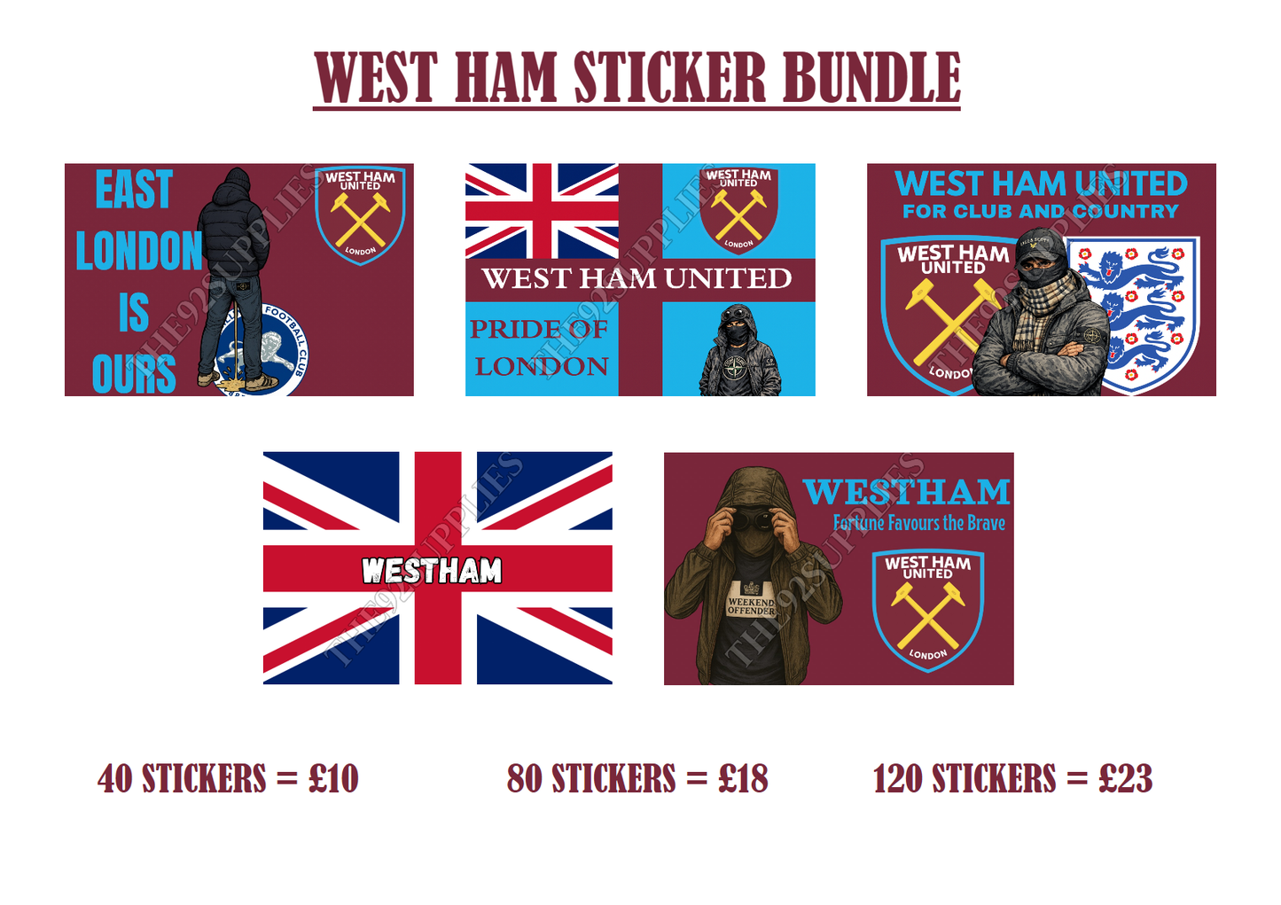 West Ham sticker bundle