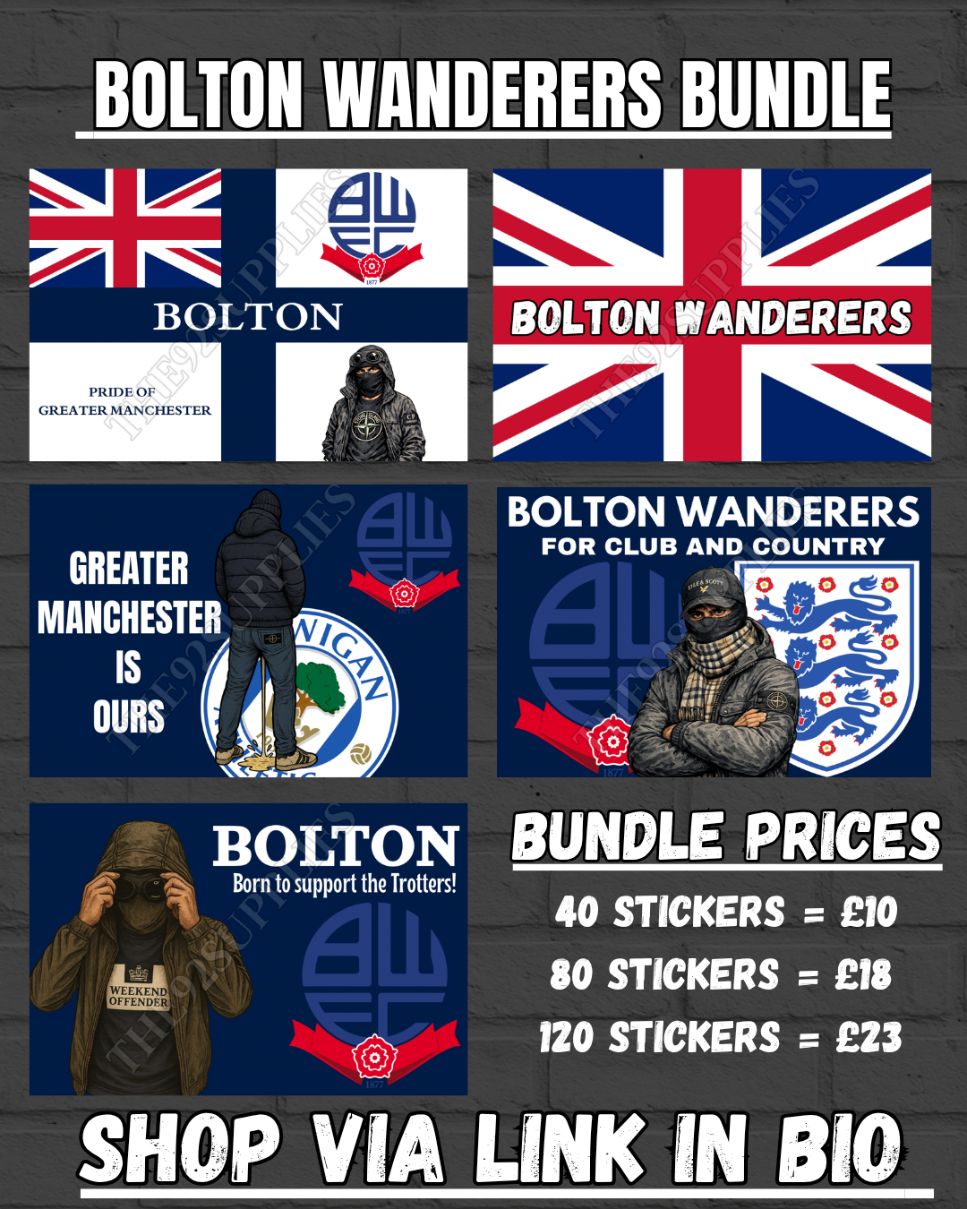 Bolton wanderers Sticker Bundle