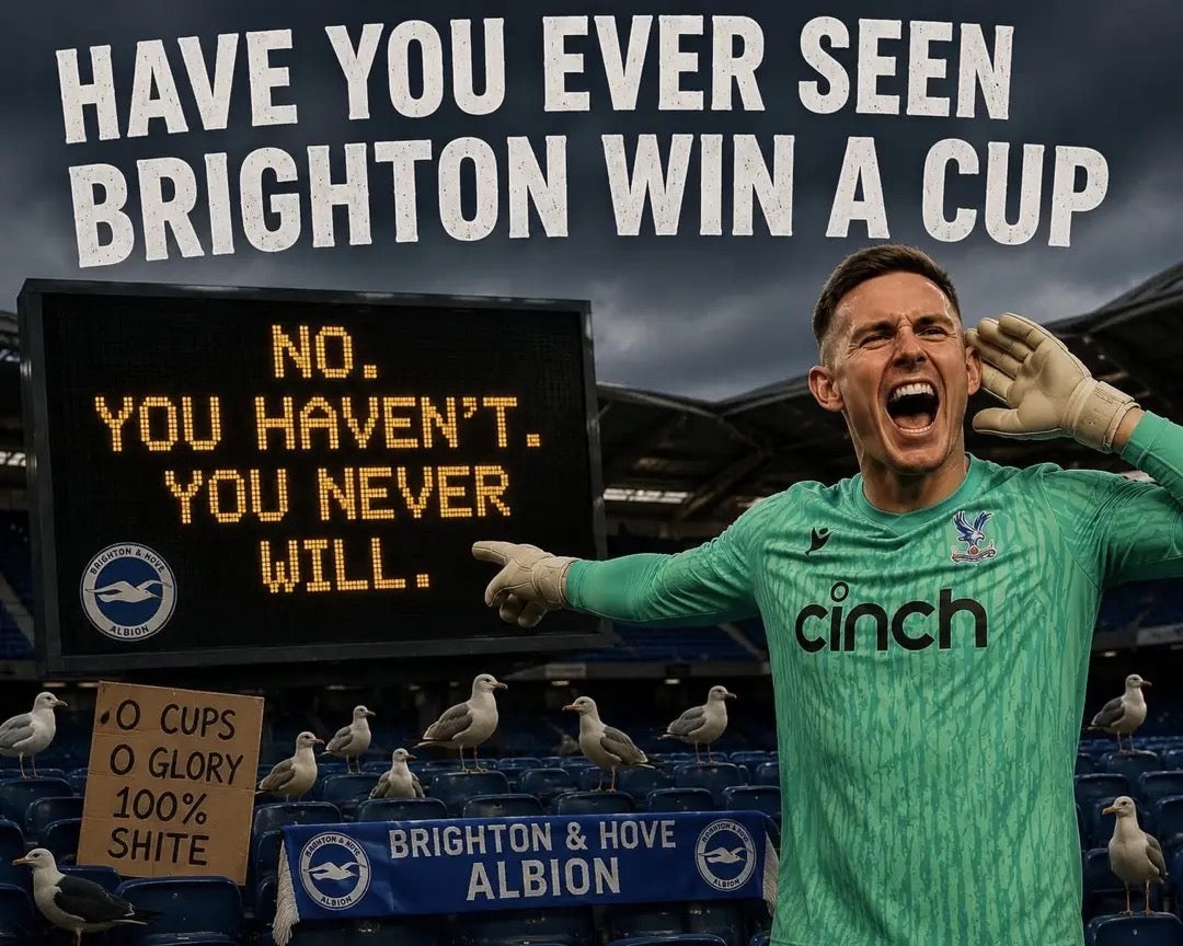 Have you ever seen Brighton win a cup x8 - Crystal Palace
