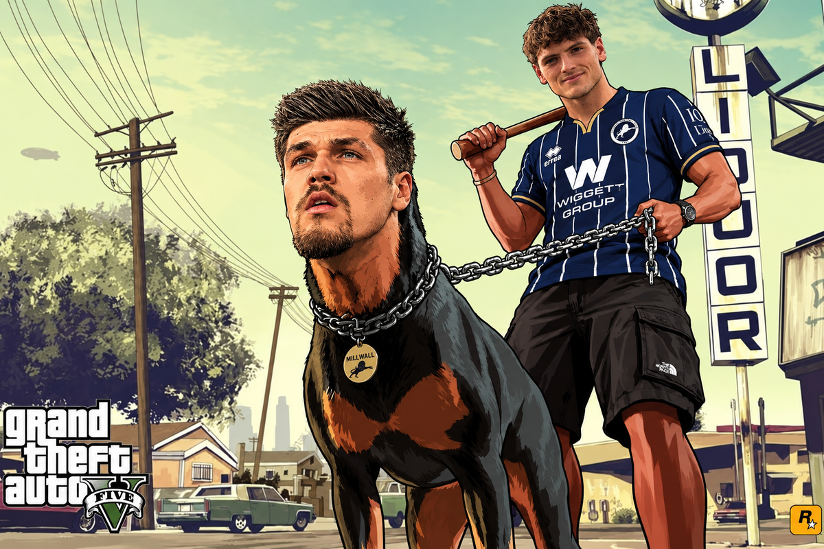 Caleb Taylor holding jöel piroe on a lead x8 - Millwall